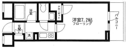 間取り、1K、22.5㎡