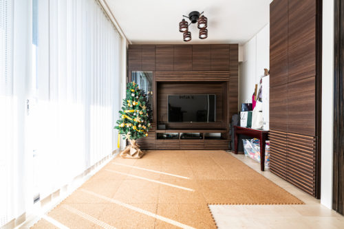 LDK隣の洋室5.0へは可動間仕切り。開放して約19.5帖の広々空間としても使用できます。