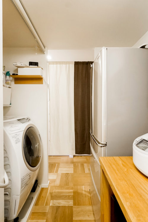 キッチンとランドリー一体型で家事がスムーズ