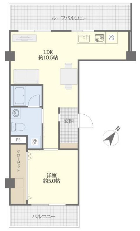 1LDK 38.06㎡ 6階部分 3,680万円