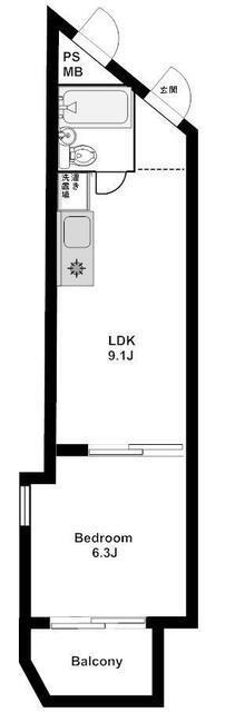 間取り、1LDK、29.46㎡