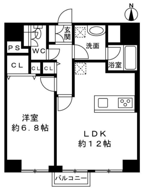 間取り、1LDK、52.72㎡