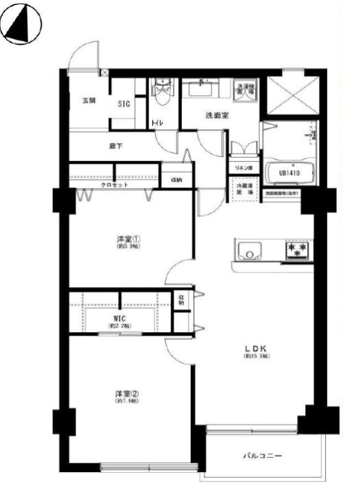間取り、2LDK、72.27㎡