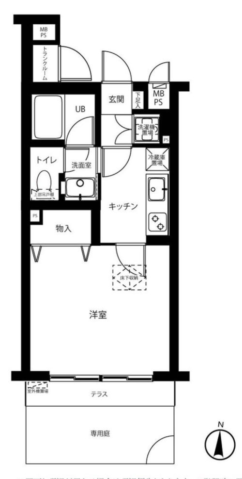 間取り、1K、28.86m2