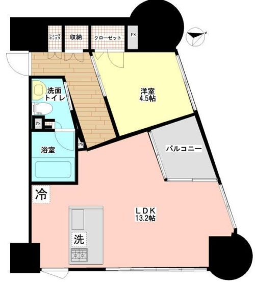 間取り、1LDK、42.64㎡