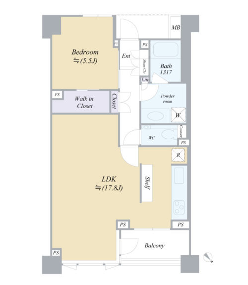 1LDK  55.38㎡ 3階部分 ペット可 7,480万円