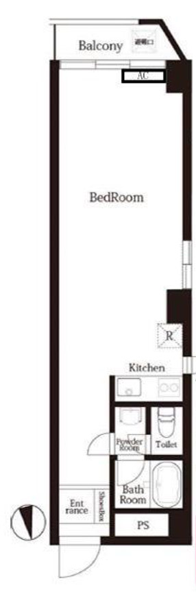間取り、1R、41.68㎡