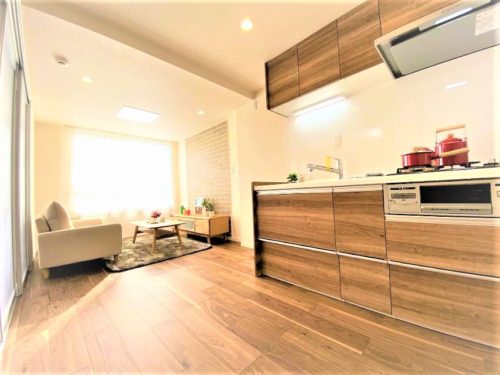 陽当たりのいいLDK、コンパクトで使いやすいシステムキッチン