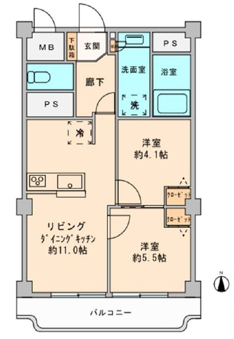 間取り、2LDK、47.70㎡