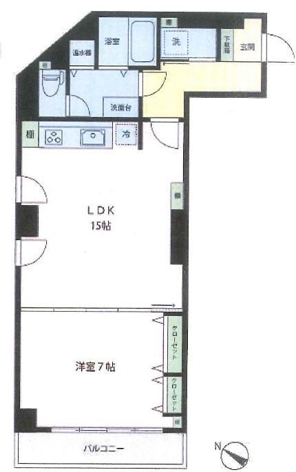 間取り、1LDK、56.74㎡