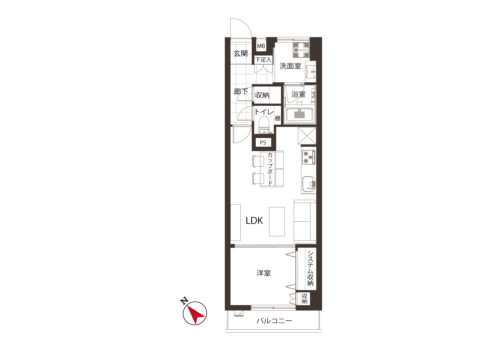 間取り、1LDK、39.96㎡