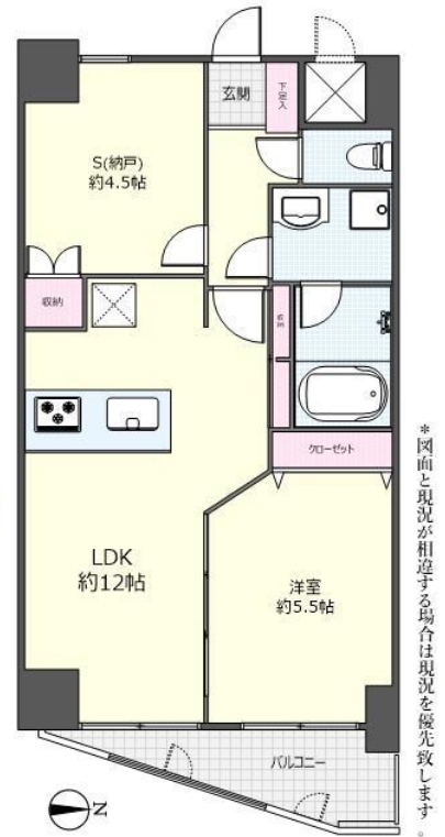間取り、1SLDK、51.53㎡
