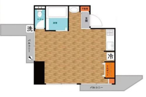 間取り、1R、23.05㎡