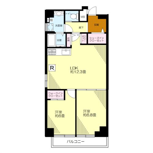 間取り、2LDK、59.43㎡