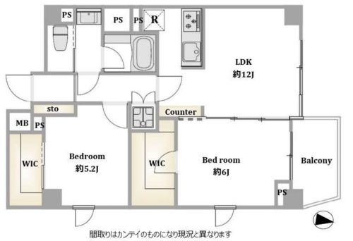 間取り、2LDK、53.13㎡