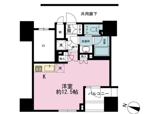 間取り、1R、33.25㎡