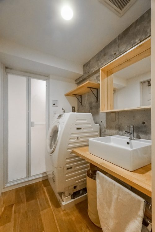 デザイン性のある洗面室　