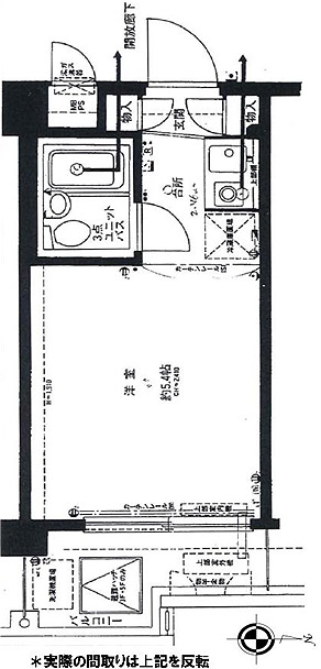 間取り、1R、14.58㎡