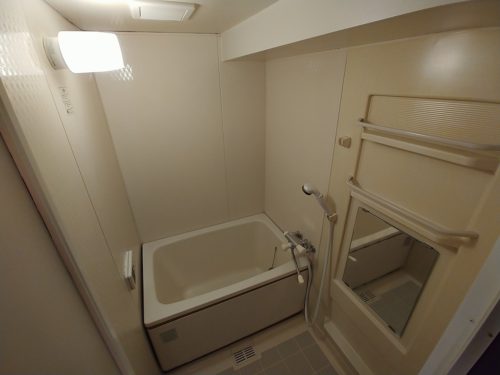 鏡の上部にはシャンプー等をおける棚もあります。