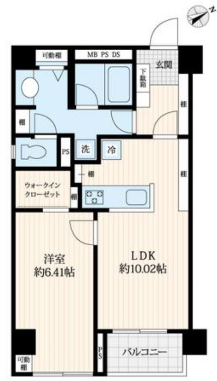 間取り、１LDK、44.05㎡