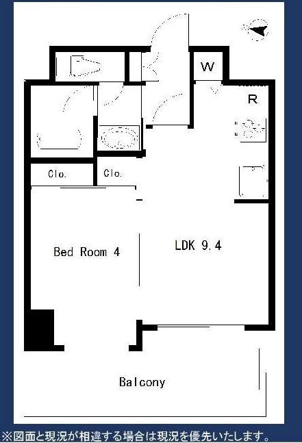 間取り、1LDK、33.6㎡、2014年リノベーション済